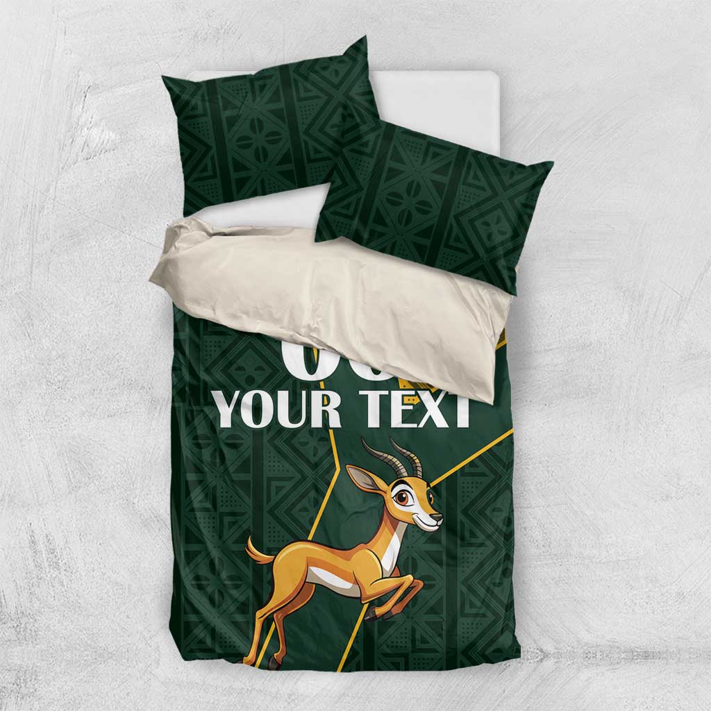 Custom South Africa Springbok Jumping Bedding Set With Kente Patterns LT18