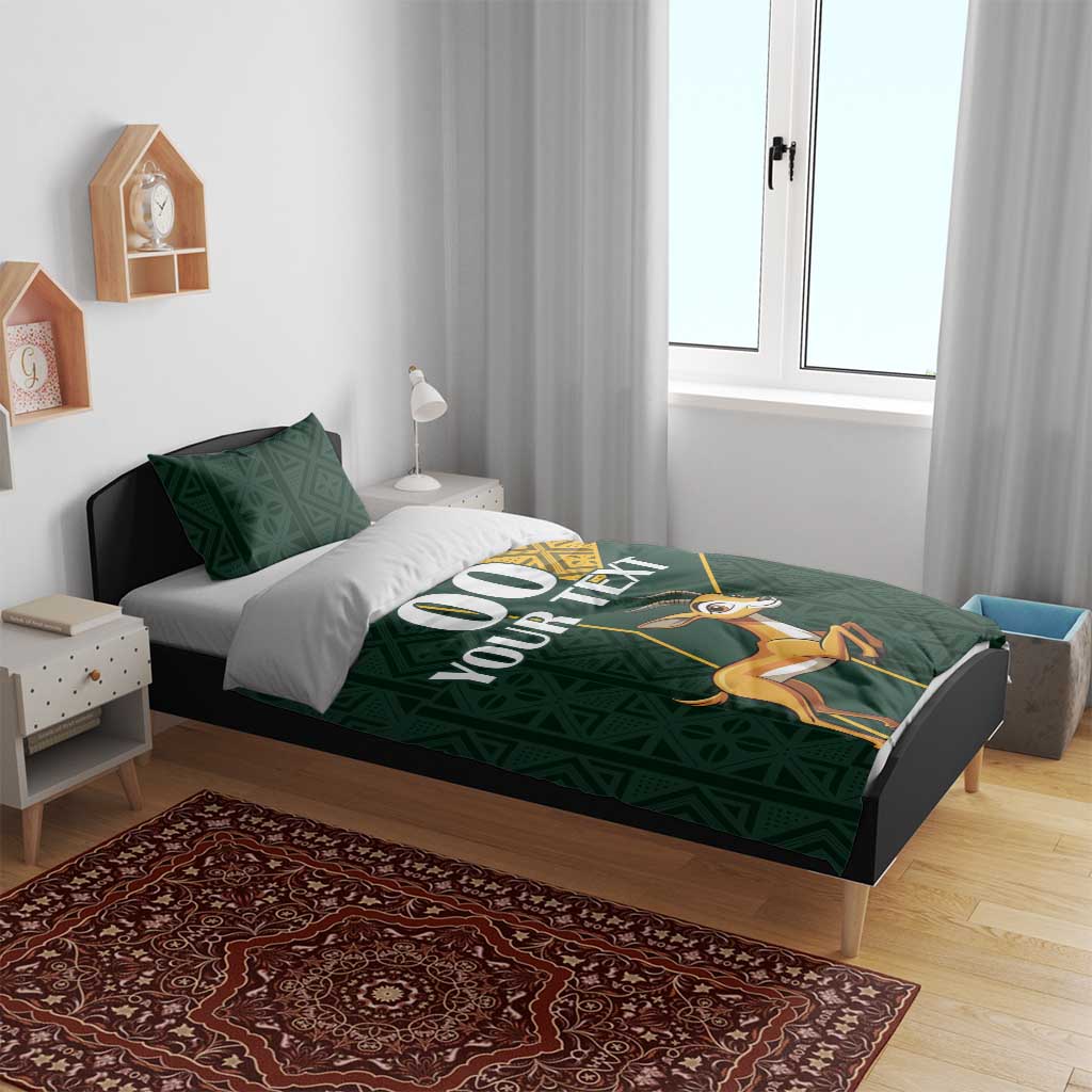 Custom South Africa Springbok Jumping Bedding Set With Kente Patterns LT18