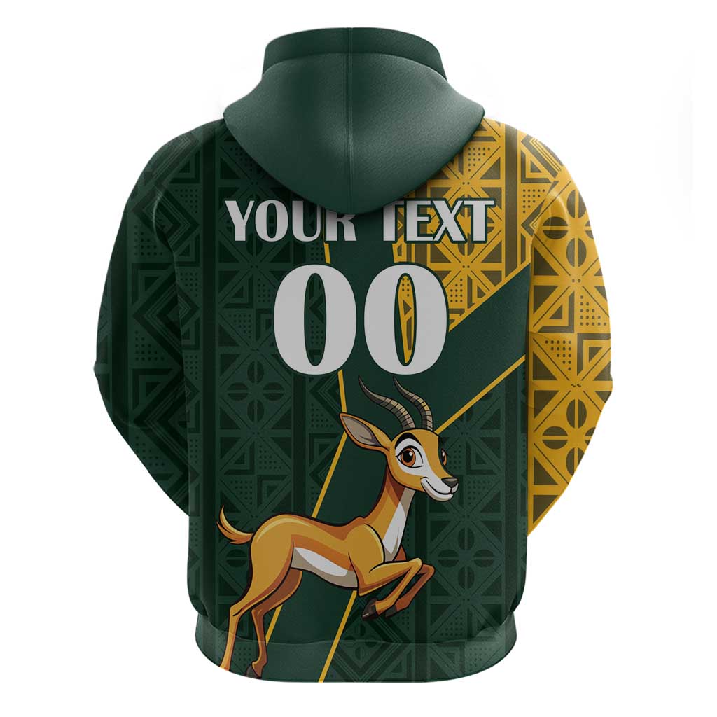 Custom South Africa Springbok Jumping Hoodie With Kente Patterns LT18