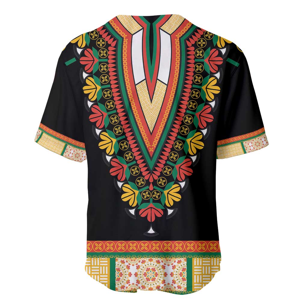 Africa Dashiki Baseball Jersey Embroidery Neckline Floral Pattern LT18