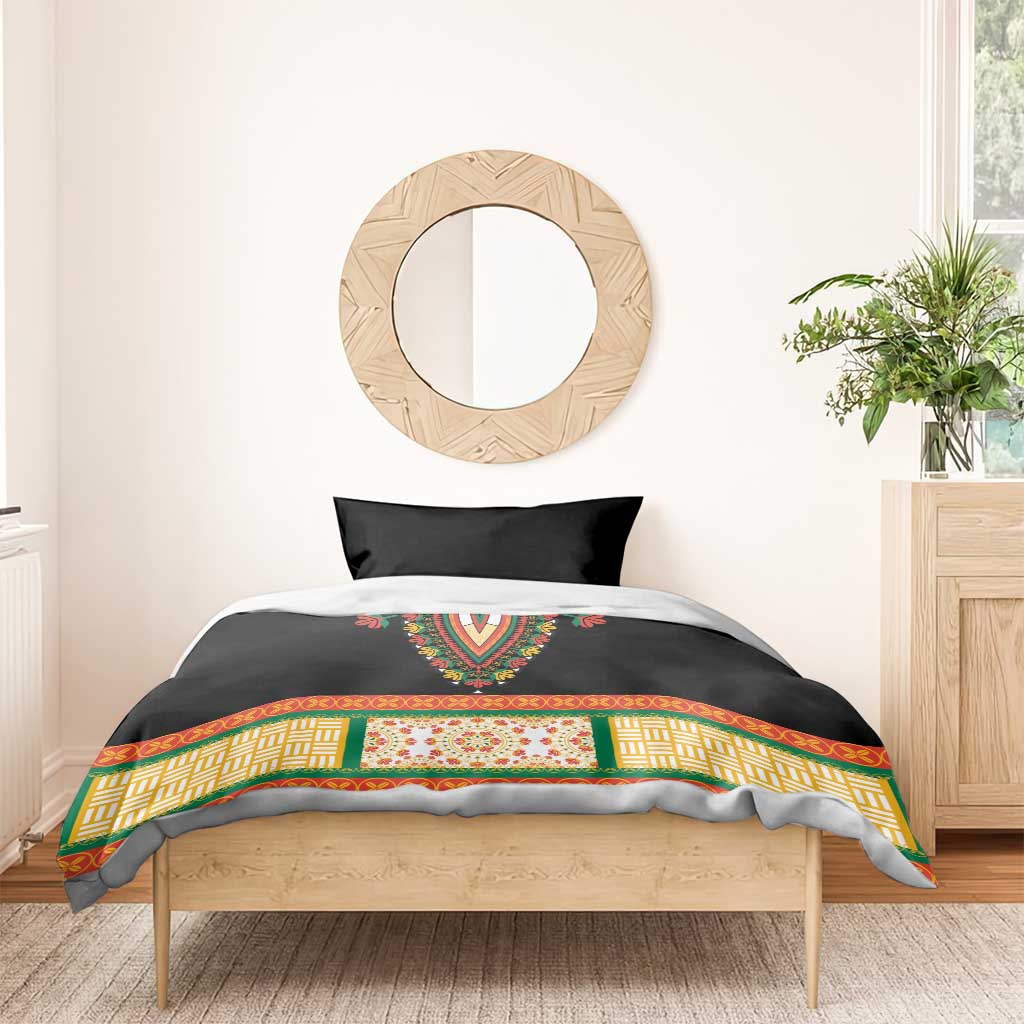 Africa Dashiki Bedding Set Embroidery Neckline Floral Pattern LT18