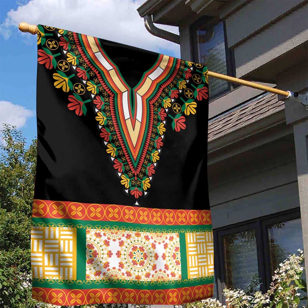 Africa Dashiki Garden Flag Embroidery Neckline Floral Pattern LT18