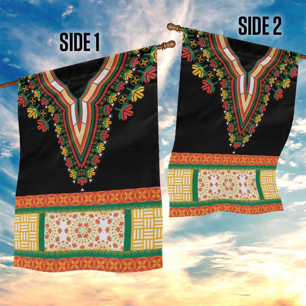 Africa Dashiki Garden Flag Embroidery Neckline Floral Pattern LT18