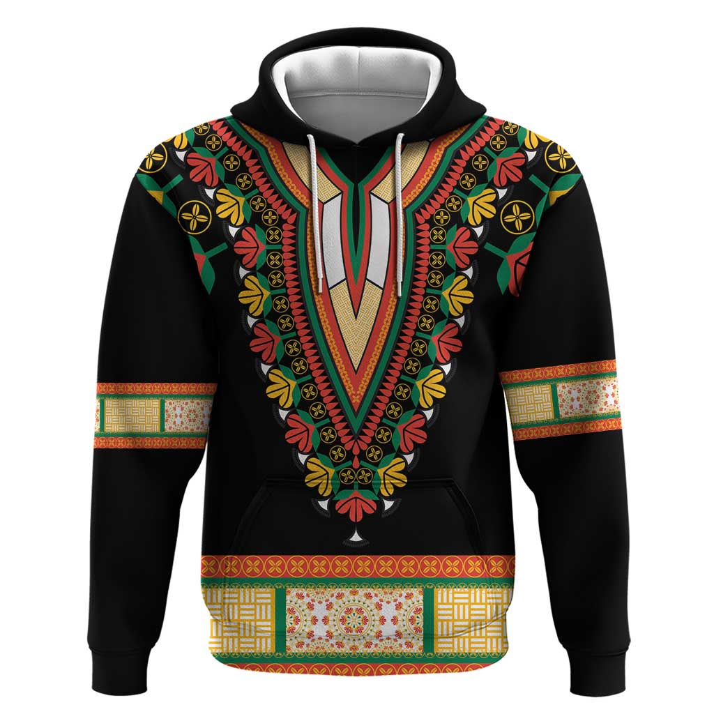 Africa Dashiki Hoodie Embroidery Neckline Floral Pattern LT18