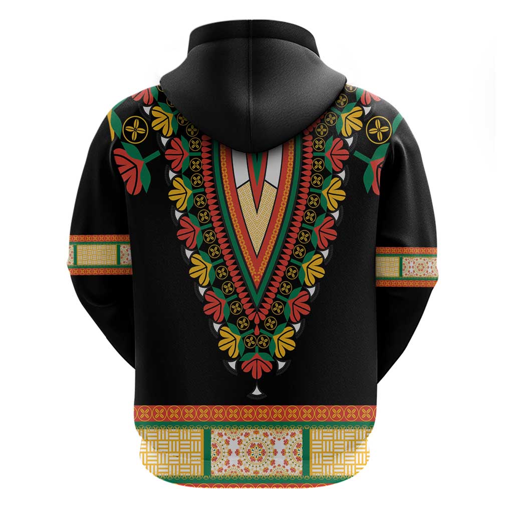 Africa Dashiki Hoodie Embroidery Neckline Floral Pattern LT18