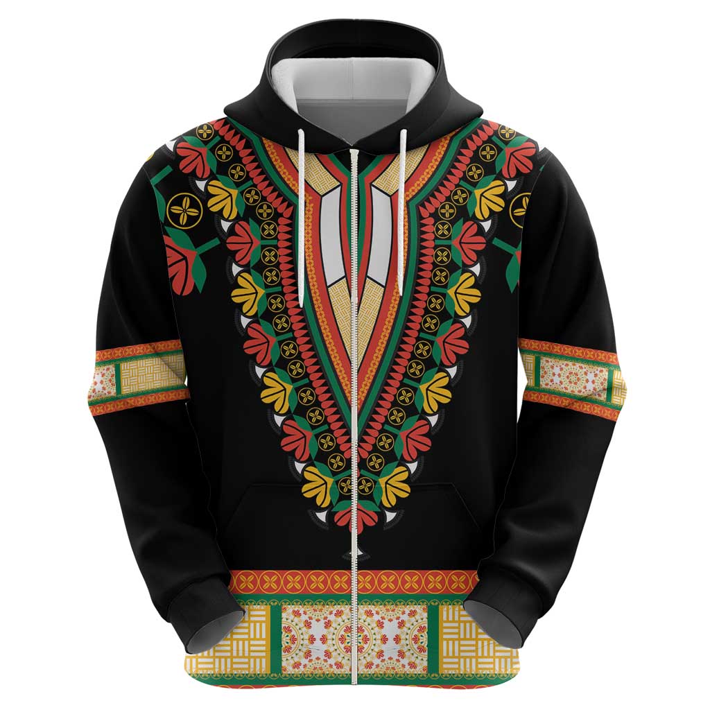 Africa Dashiki Hoodie Embroidery Neckline Floral Pattern LT18