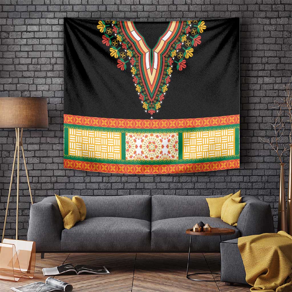 Africa Dashiki Tapestry Embroidery Neckline Floral Pattern LT18