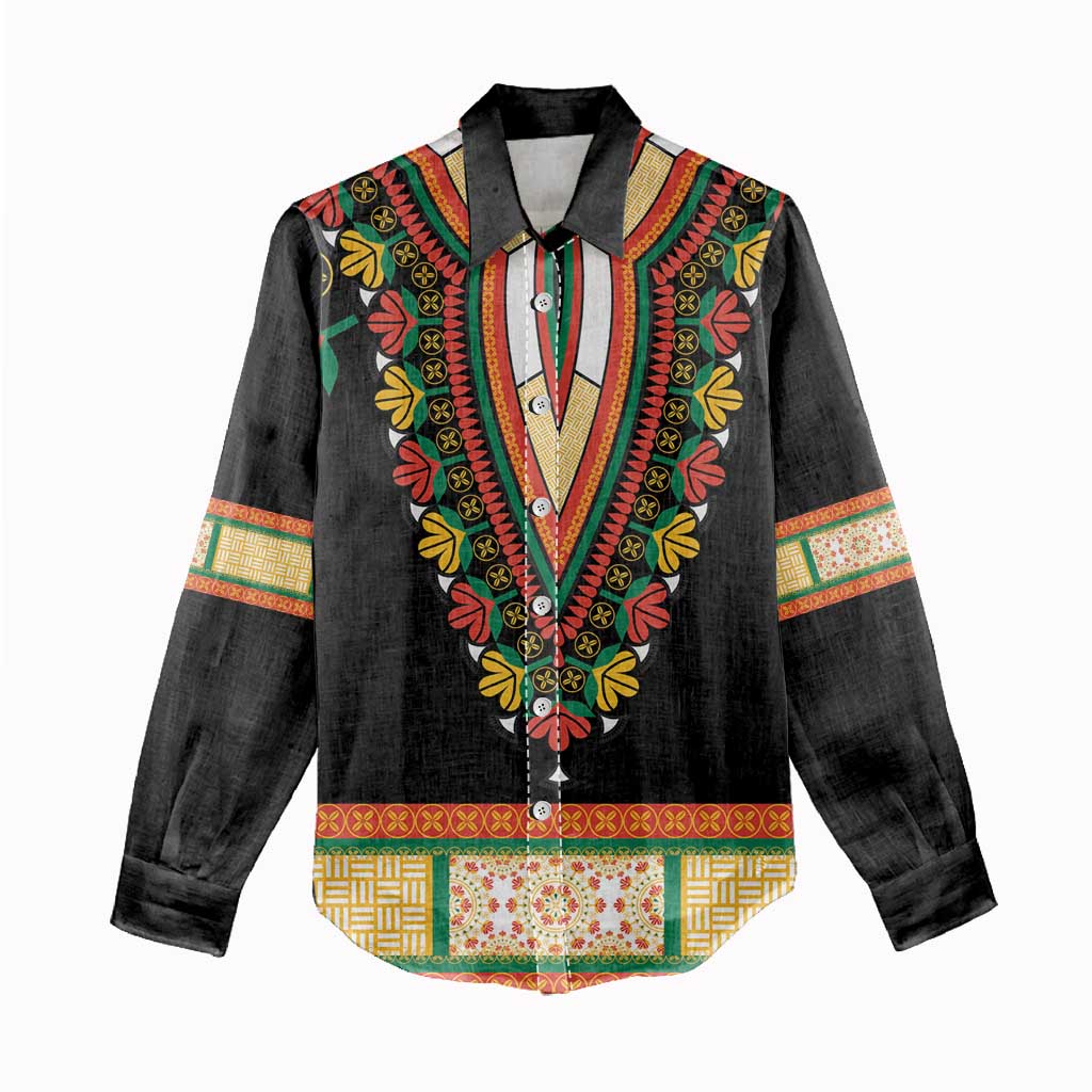 Africa Dashiki Women Casual Shirt Embroidery Neckline Floral Pattern LT18