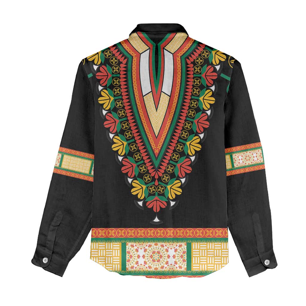 Africa Dashiki Women Casual Shirt Embroidery Neckline Floral Pattern LT18