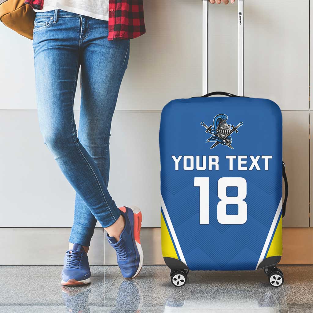 Custom West Knights of Yorkshire Luggage Cover Skate Hard Hit Harder Blue Version LT18