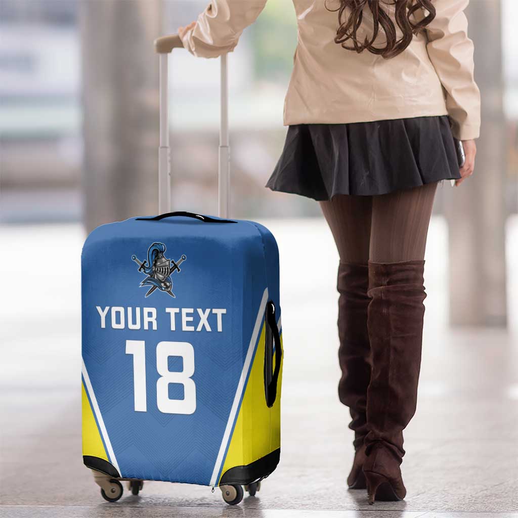 Custom West Knights of Yorkshire Luggage Cover Skate Hard Hit Harder Blue Version LT18