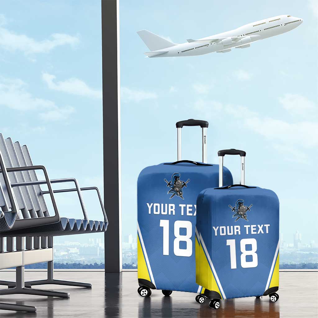 Custom West Knights of Yorkshire Luggage Cover Skate Hard Hit Harder Blue Version LT18