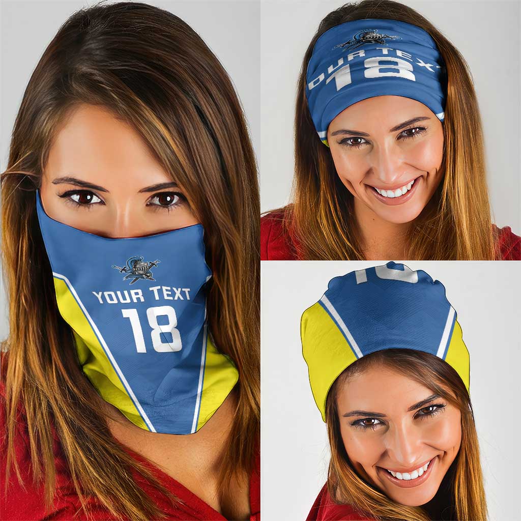 Custom West Knights of Yorkshire Neck Gaiter Skate Hard Hit Harder Blue Version LT18