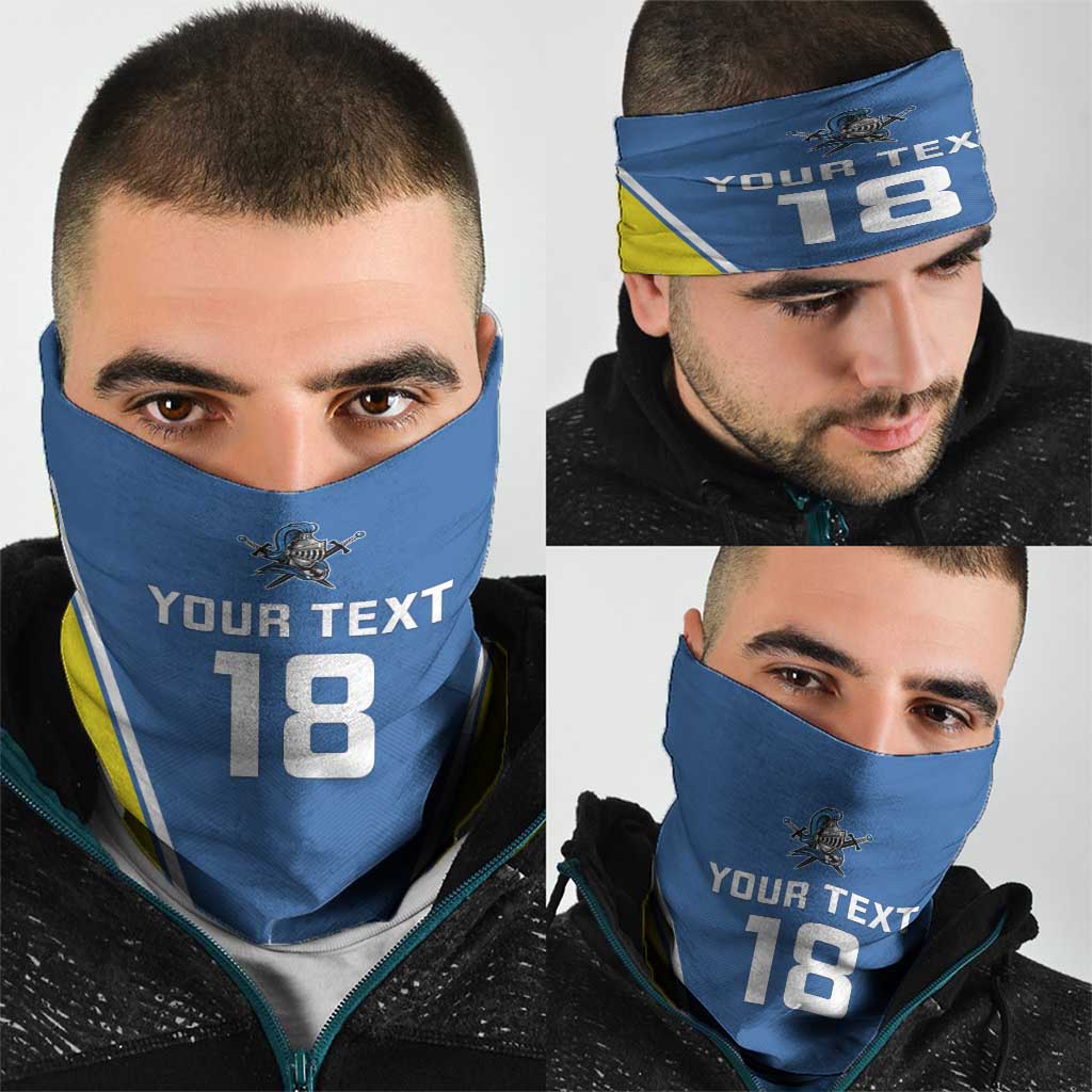 Custom West Knights of Yorkshire Neck Gaiter Skate Hard Hit Harder Blue Version LT18