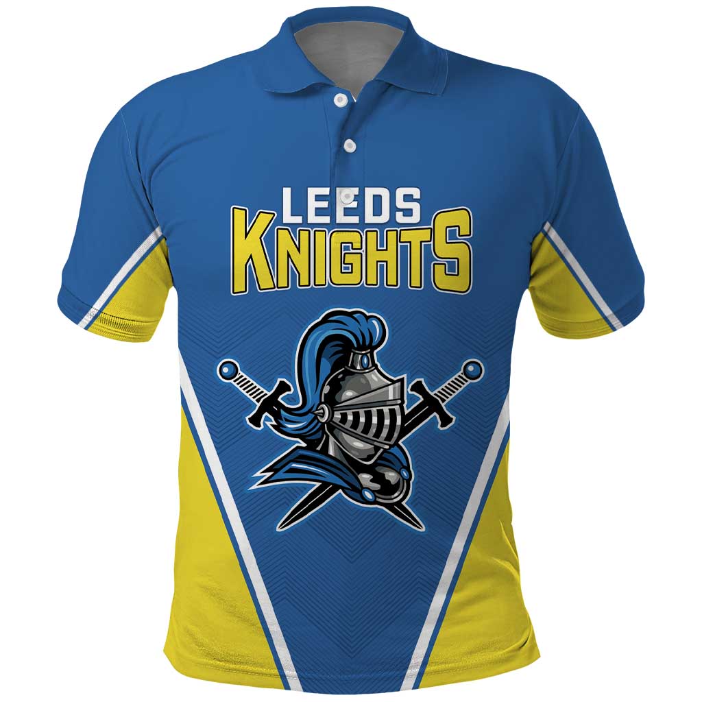 Custom West Knights of Yorkshire Polo Shirt Skate Hard Hit Harder Blue Version LT18