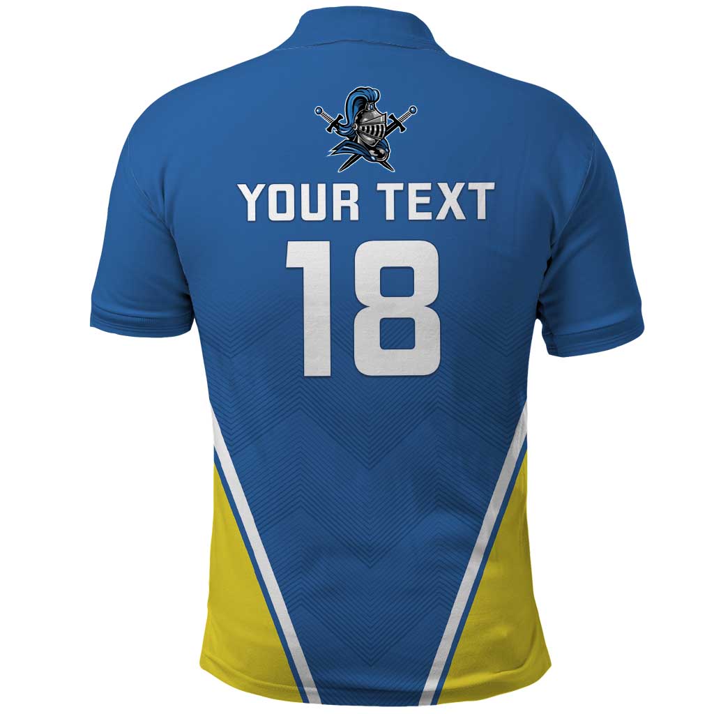 Custom West Knights of Yorkshire Polo Shirt Skate Hard Hit Harder Blue Version LT18