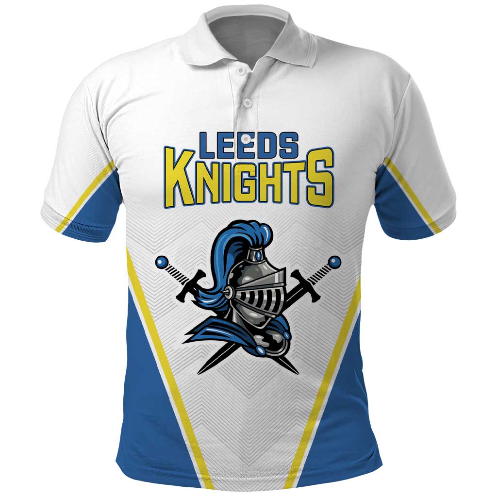 Custom West Knights of Yorkshire Polo Shirt Skate Hard Hit Harder White Version LT18