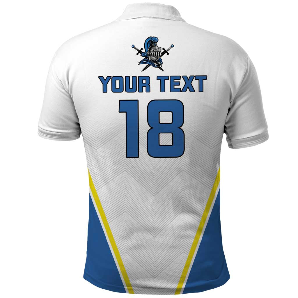 Custom West Knights of Yorkshire Polo Shirt Skate Hard Hit Harder White Version LT18