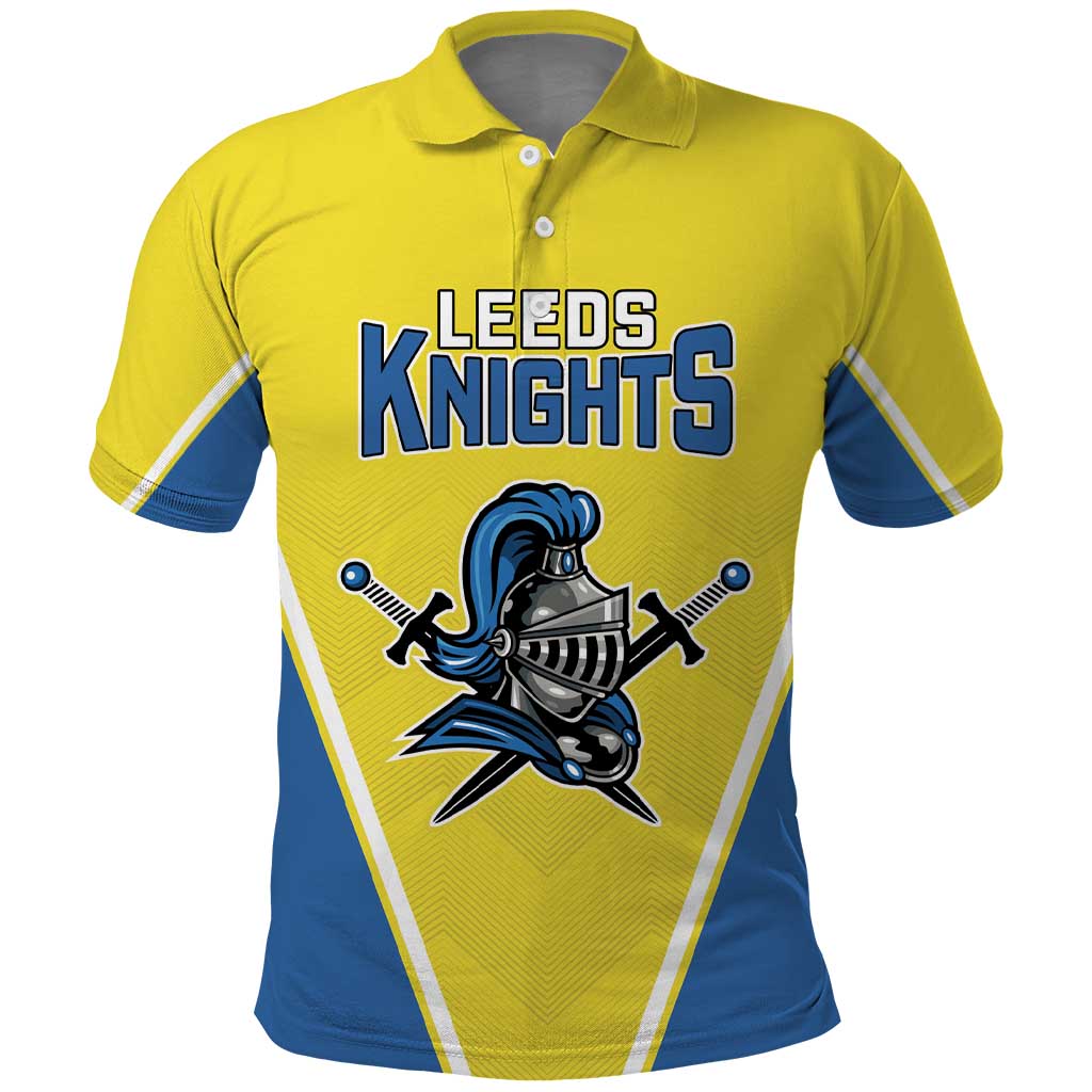 Custom West Knights of Yorkshire Polo Shirt Skate Hard Hit Harder Yellow Version LT18