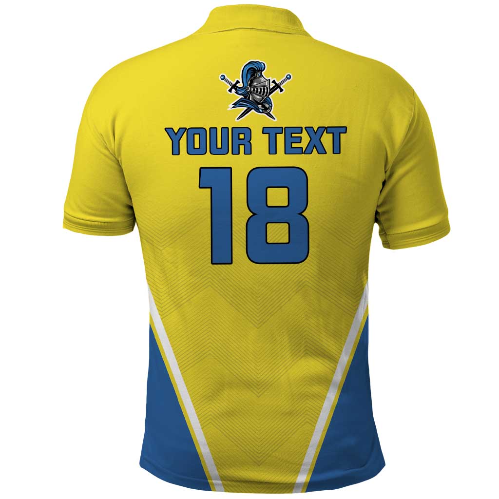 Custom West Knights of Yorkshire Polo Shirt Skate Hard Hit Harder Yellow Version LT18