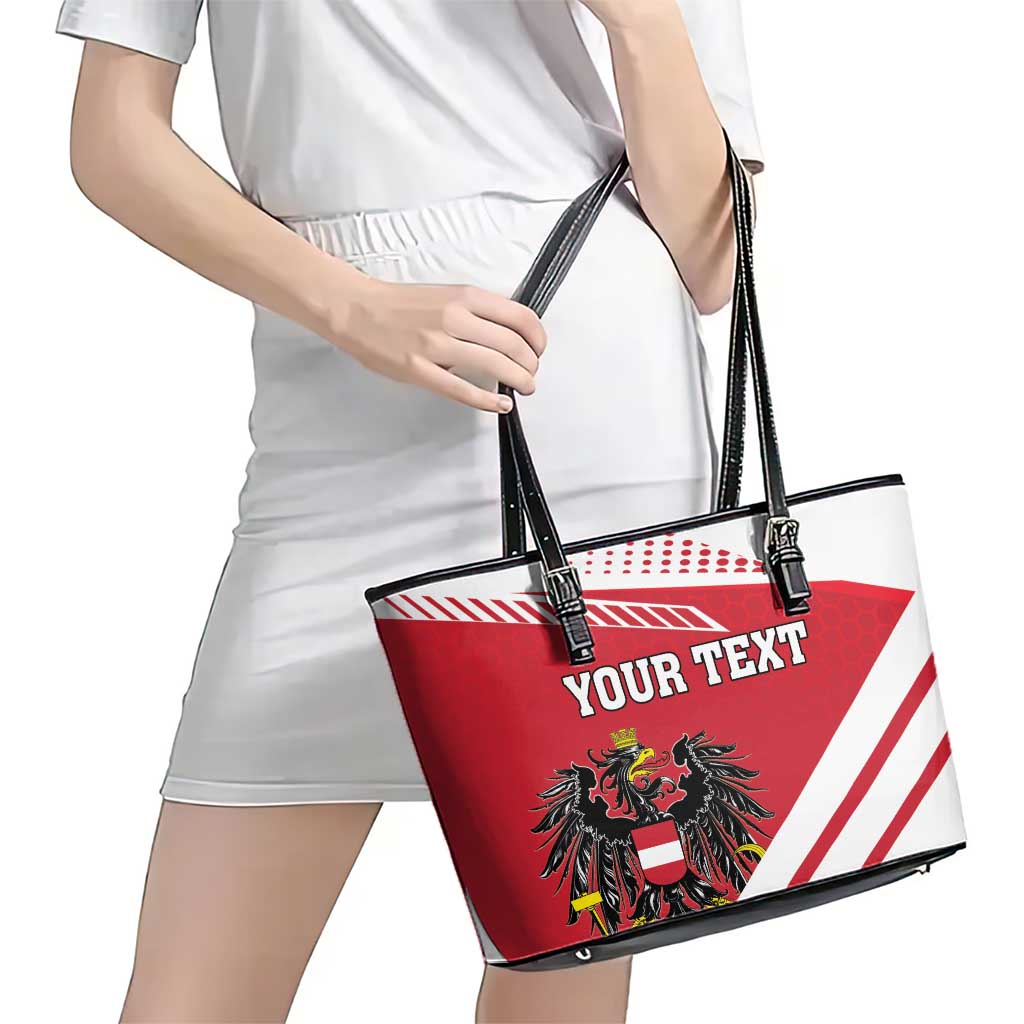 Personalized Austria Coat Of Arms Leather Tote Bag Flag Style LT18