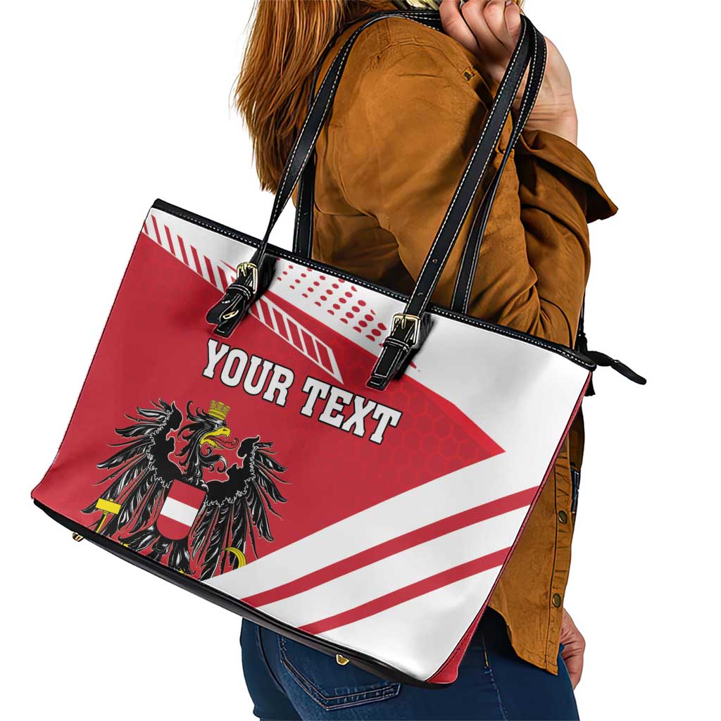 Personalized Austria Coat Of Arms Leather Tote Bag Flag Style LT18