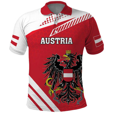Personalized Austria Coat Of Arms Polo Shirt Flag Style LT18