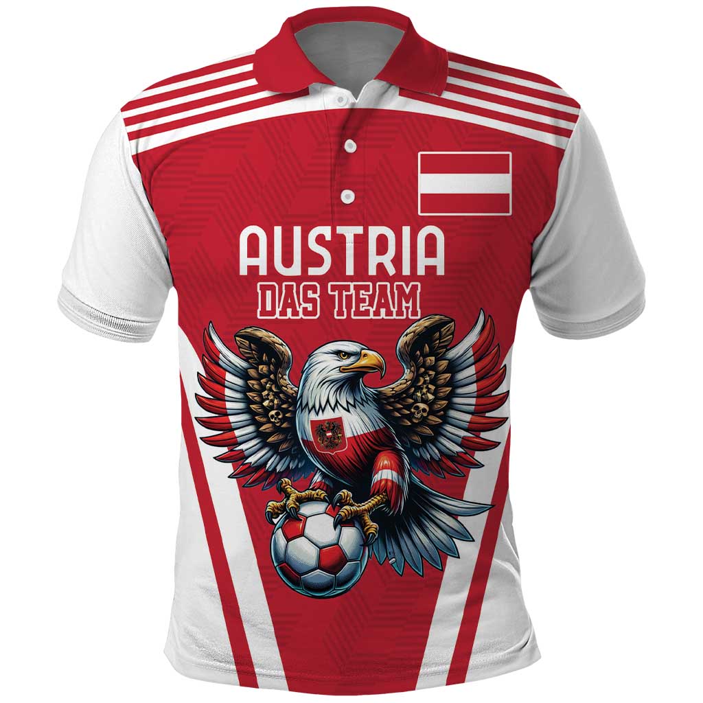 Custom Austria Football Polo Shirt Das Team With Eagle Mascot LT18