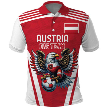 Custom Austria Football Polo Shirt Das Team With Eagle Mascot LT18