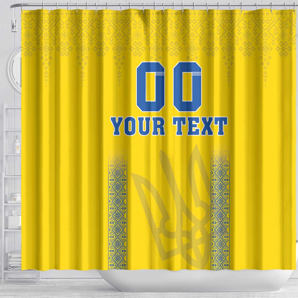 Custom Ukraine Football Shower Curtain Come On Zbirna Yellow Version LT18