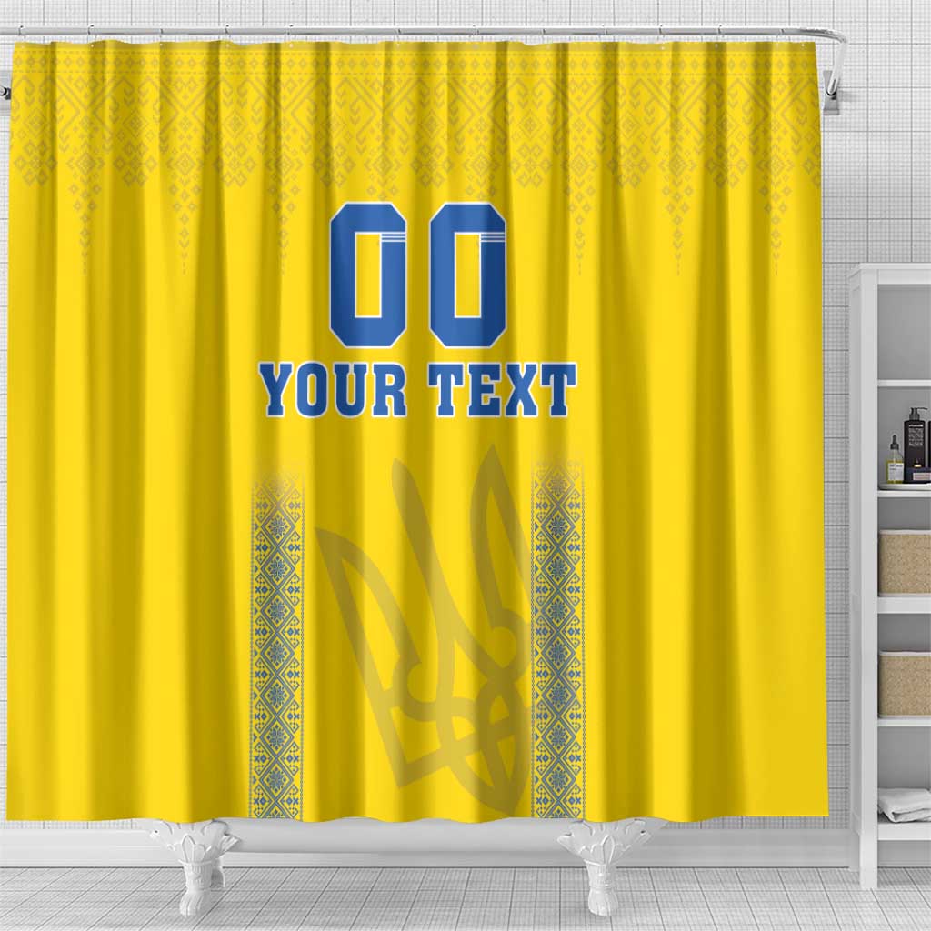 Custom Ukraine Football Shower Curtain Come On Zbirna Yellow Version LT18