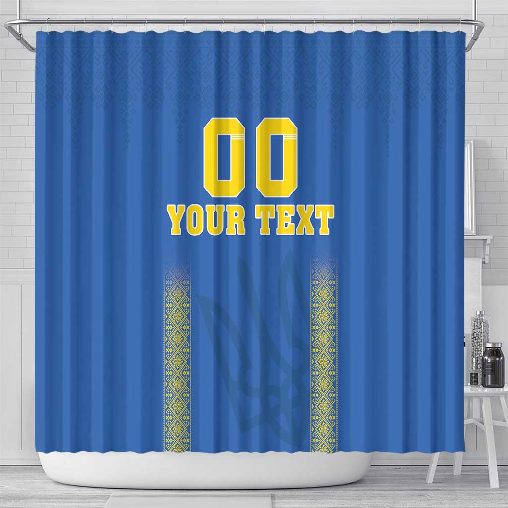 Custom Ukraine Football Shower Curtain Come On Zbirna Blue Version LT18