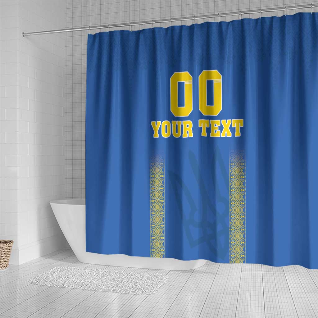 Custom Ukraine Football Shower Curtain Come On Zbirna Blue Version LT18