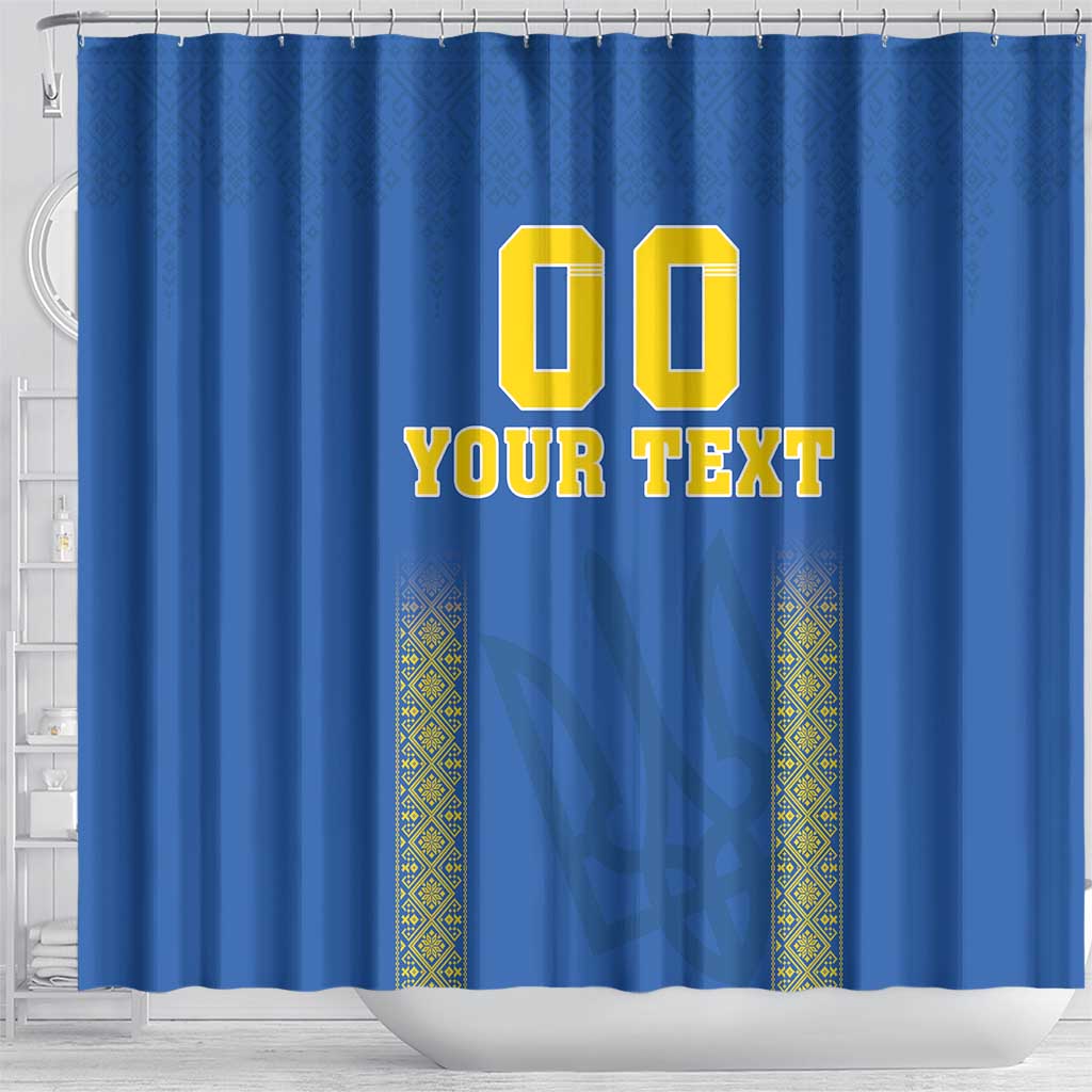 Custom Ukraine Football Shower Curtain Come On Zbirna Blue Version LT18