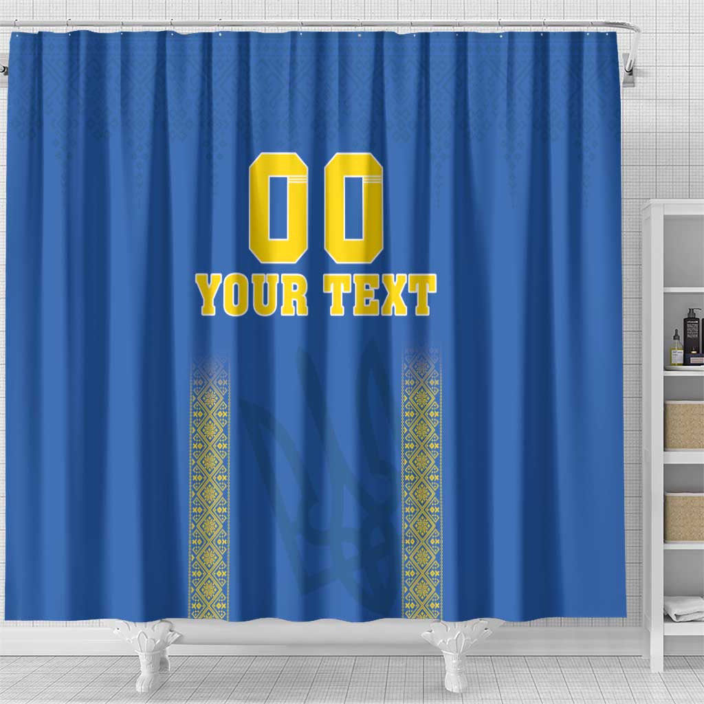 Custom Ukraine Football Shower Curtain Come On Zbirna Blue Version LT18