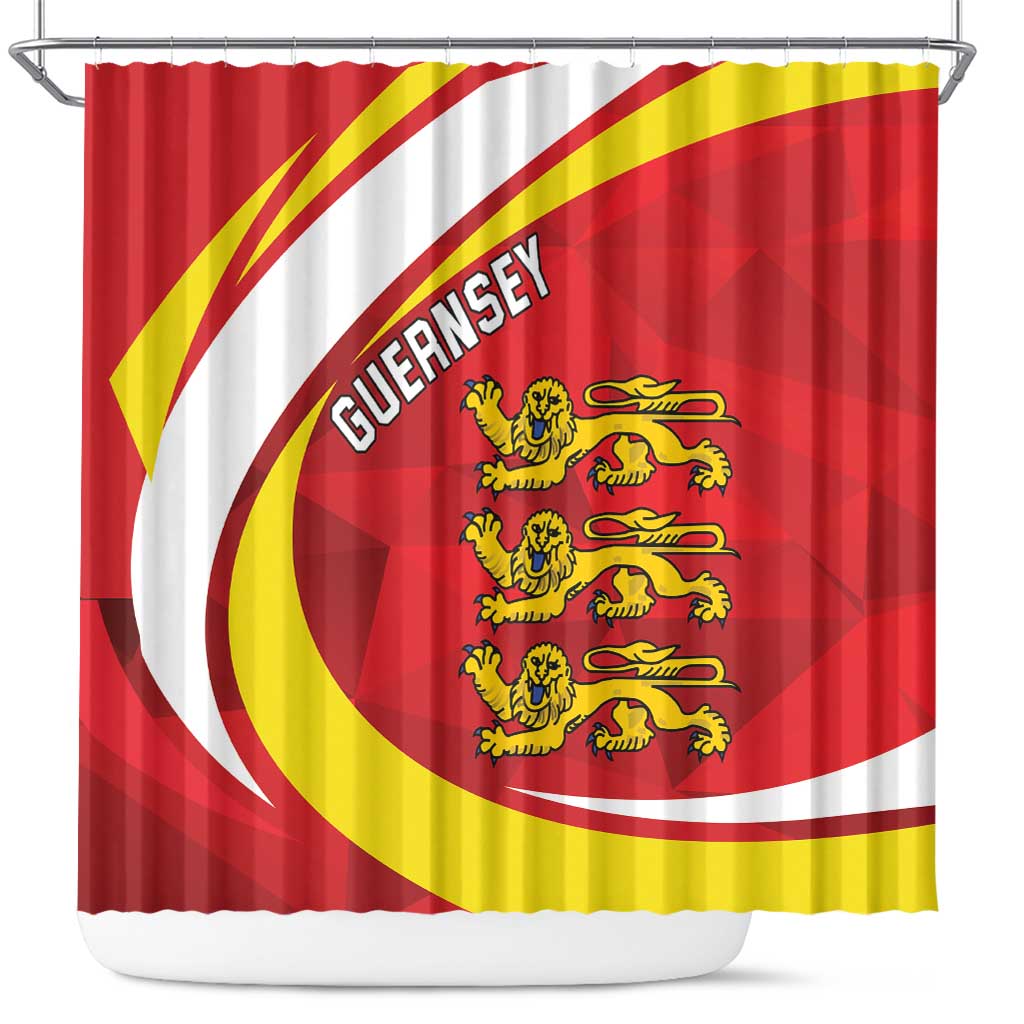 Guernsey Coat Of Arms Shower Curtain Sporty Style LT18