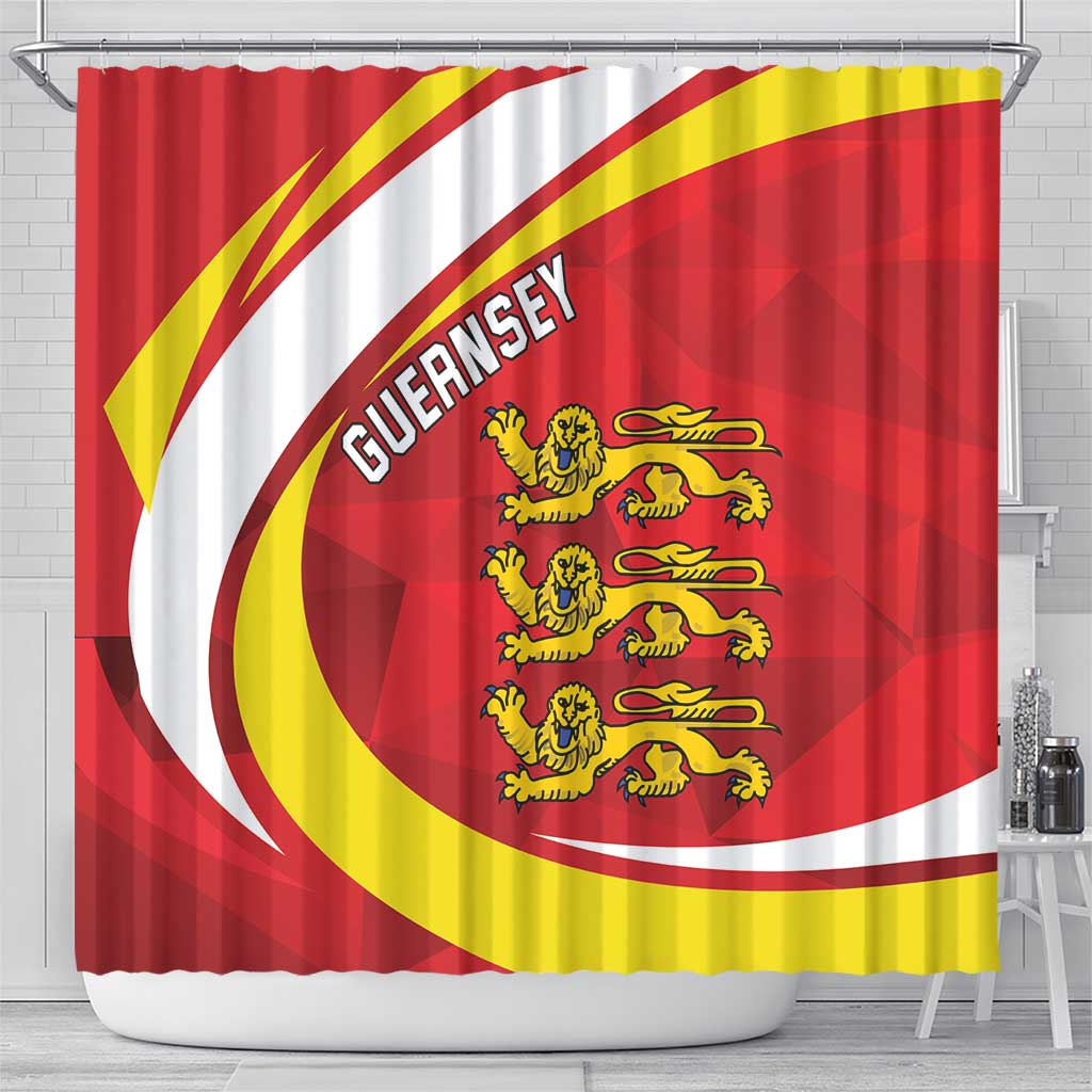 Guernsey Coat Of Arms Shower Curtain Sporty Style LT18