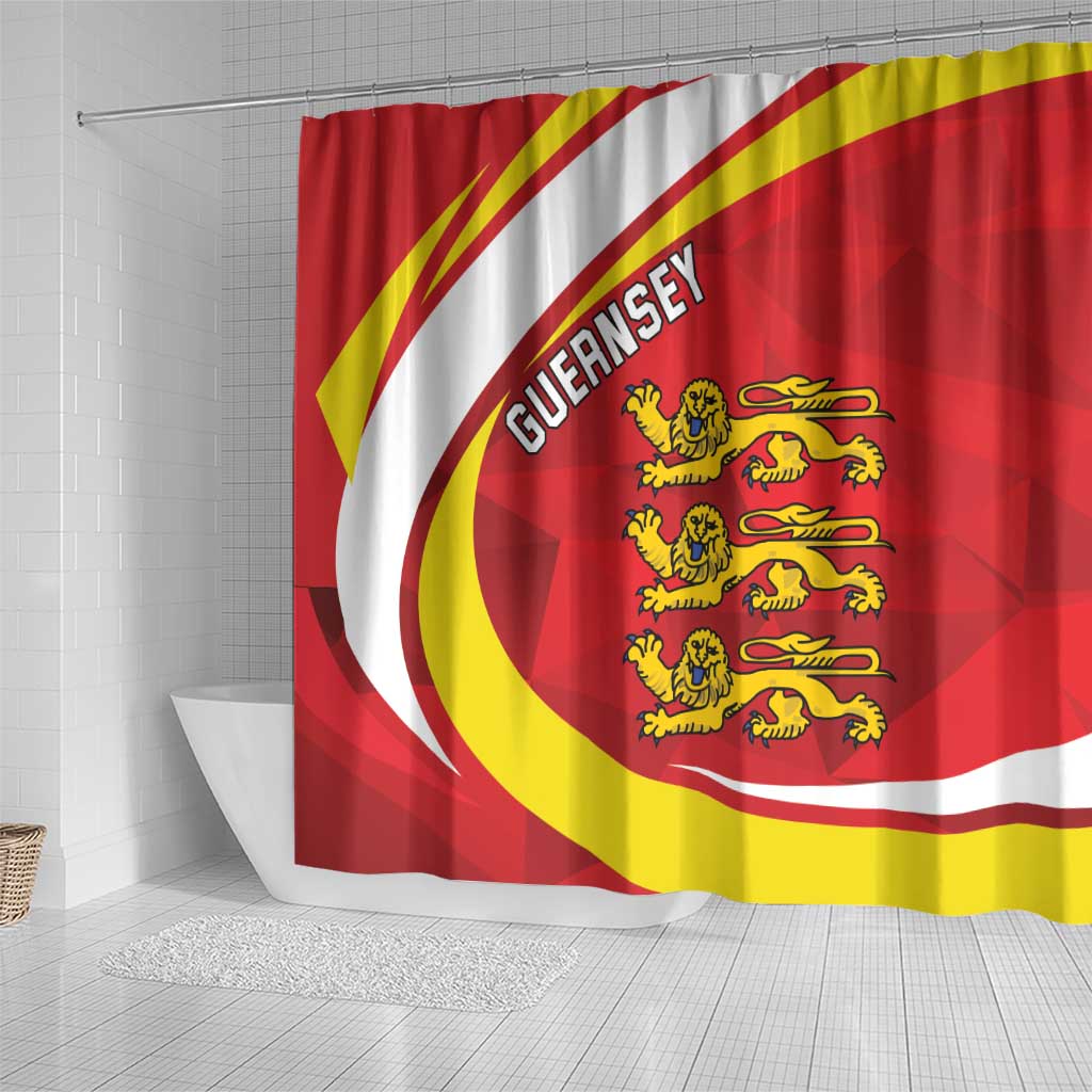 Guernsey Coat Of Arms Shower Curtain Sporty Style LT18