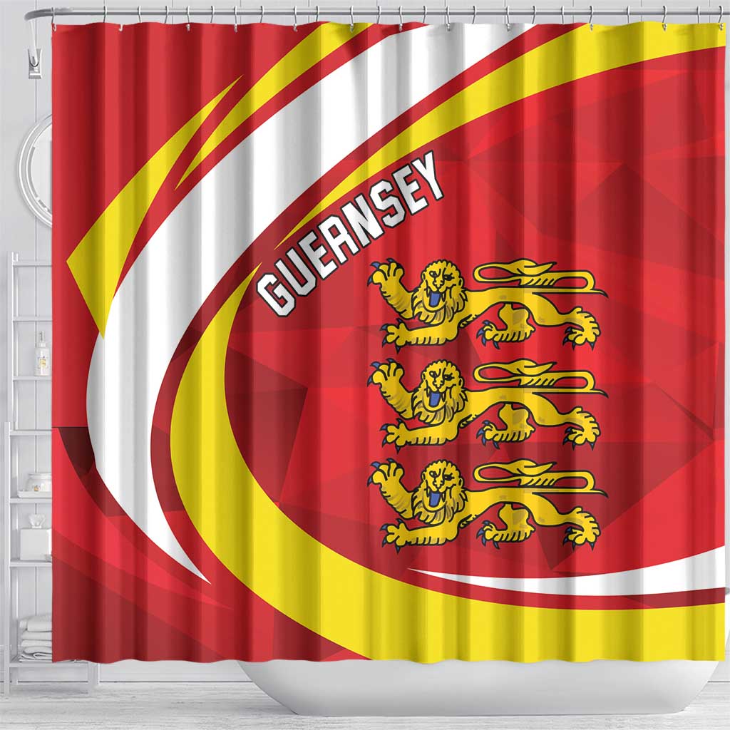 Guernsey Coat Of Arms Shower Curtain Sporty Style LT18