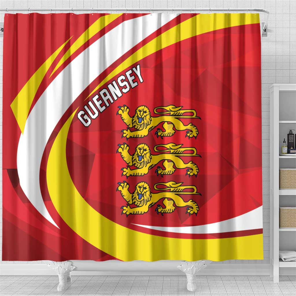 Guernsey Coat Of Arms Shower Curtain Sporty Style LT18