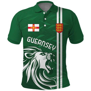 Custom Guernsey Football Polo Shirt Go Champions LT18