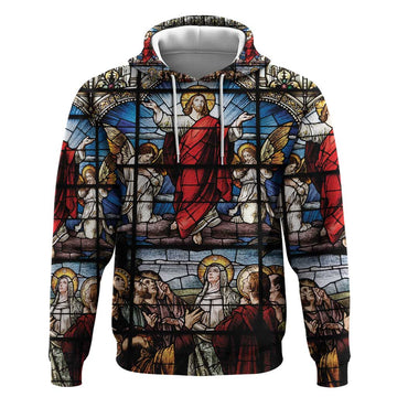 Happy Ascension Day Hoodie Ascension Of Jesus Christ Stained Glass Windows LT18