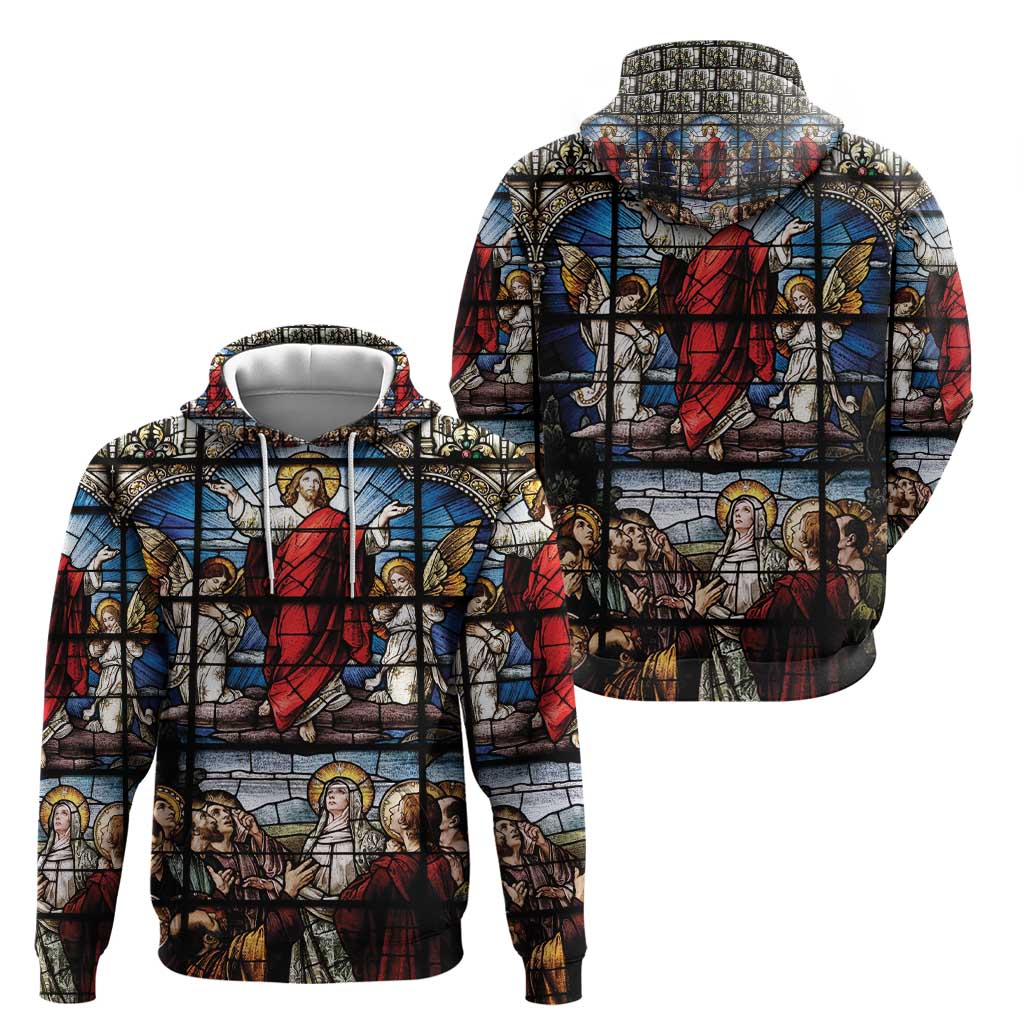 Happy Ascension Day Hoodie Ascension Of Jesus Christ Stained Glass Windows LT18