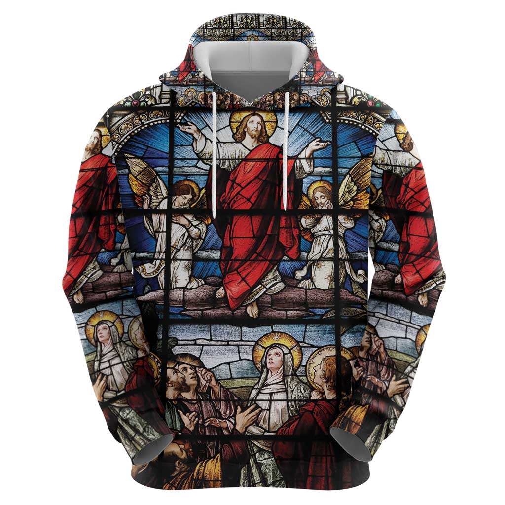 Happy Ascension Day Hoodie Ascension Of Jesus Christ Stained Glass Windows LT18