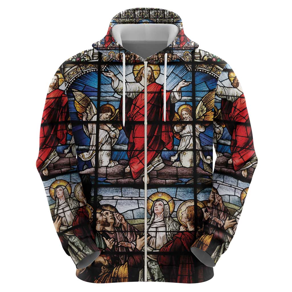Happy Ascension Day Hoodie Ascension Of Jesus Christ Stained Glass Windows LT18