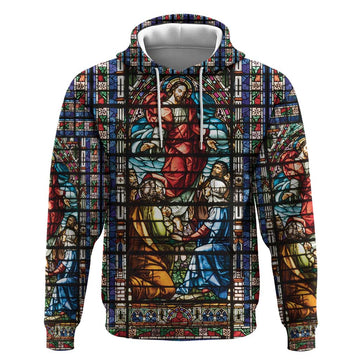 Happy Ascension Day Hoodie Faith and Religion Stained Glass Windows LT18