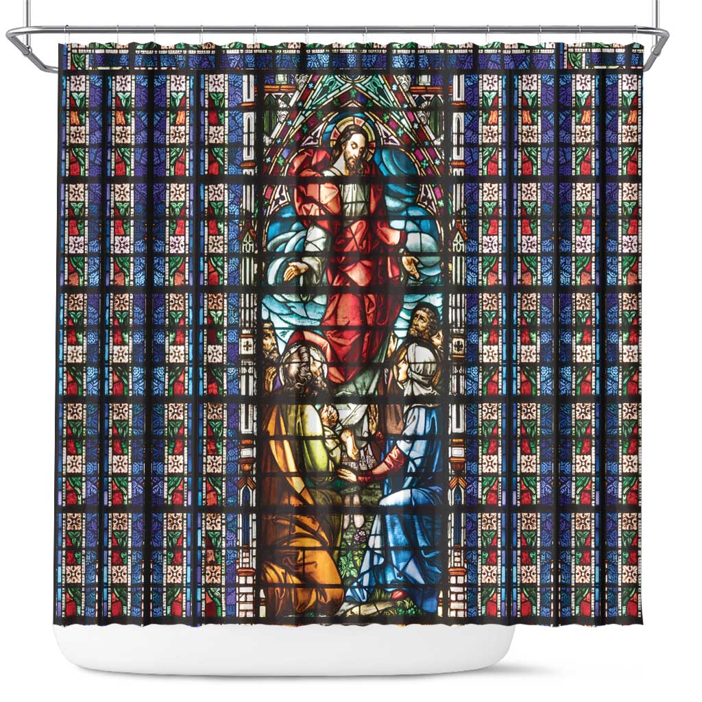 Happy Ascension Day Shower Curtain Faith and Religion Stained Glass Windows LT18