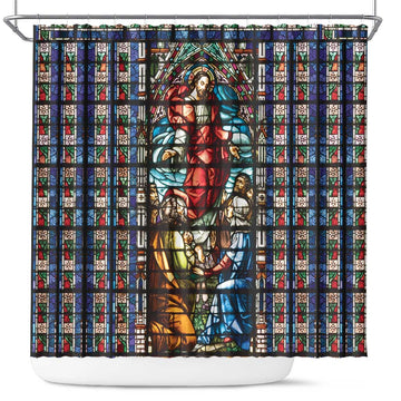 Happy Ascension Day Shower Curtain Faith and Religion Stained Glass Windows LT18