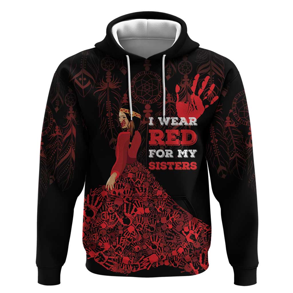 MMIW Native American Red Hand Hoodie I Wear Red For My Sisters LT18