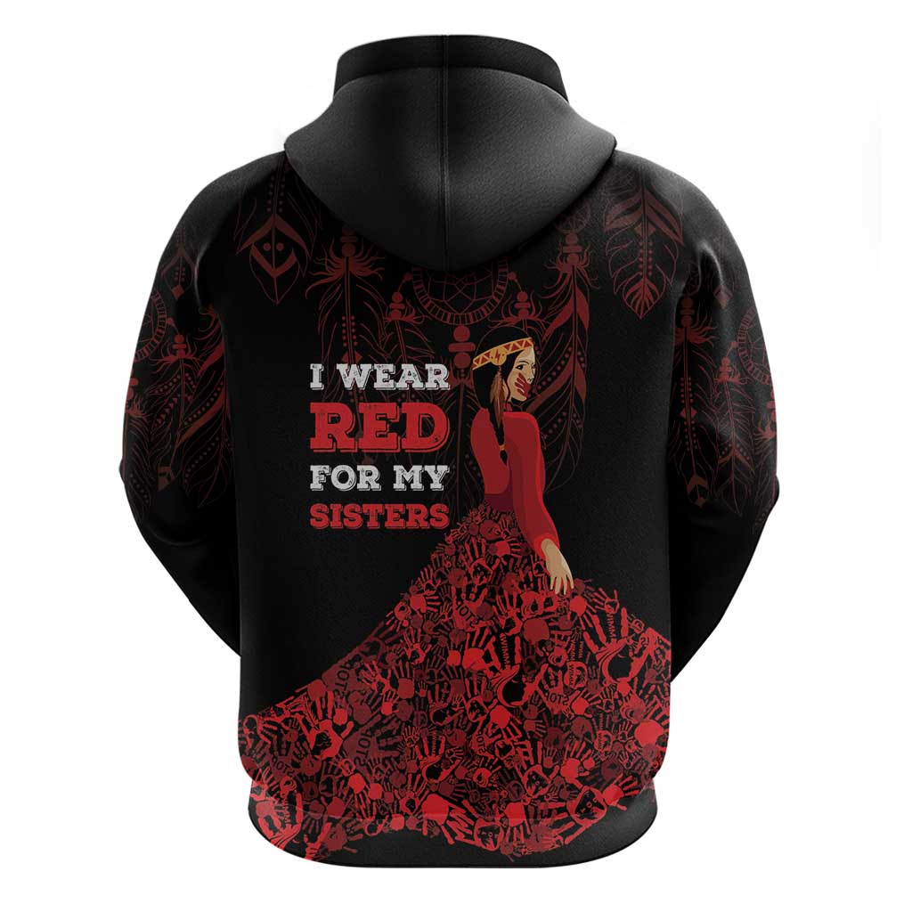 MMIW Native American Red Hand Hoodie I Wear Red For My Sisters LT18